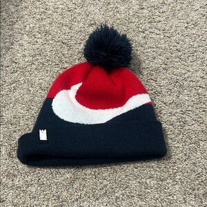 Nike Kids Red and Black Pom-Pom Beanie